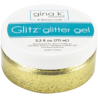 Gina K Designs - Pâte brillante «Glitz Glitter Gel» couleur «Gold» 2.3oz