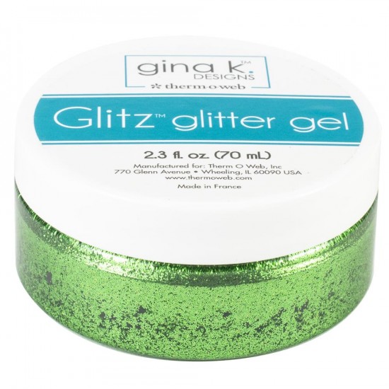 Gina K Designs - Pâte brillante «Glitz Glitter Gel» couleur «Grass Green» 2.3oz