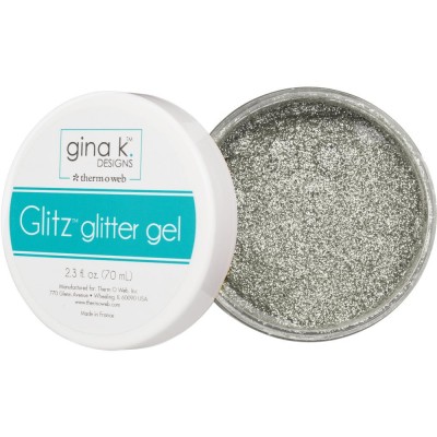 Gina K Designs - Pâte brillante «Glitz Glitter Gel» couleur «Silver» 2.3oz
