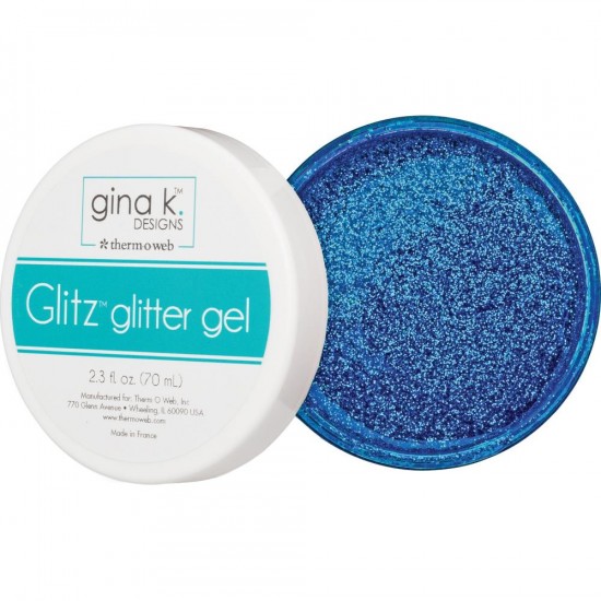 Gina K Designs - Pâte brillante «Glitz Glitter Gel» couleur «Brillant Blue» 2.3oz