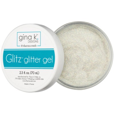 Gina K Designs - Pâte brillante «Glitz Glitter Gel» couleur «Iridescent» 2.3oz