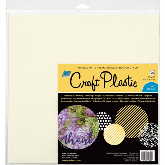  Grafix - Feuille «Craft Plastic» blanche 25 pcs
