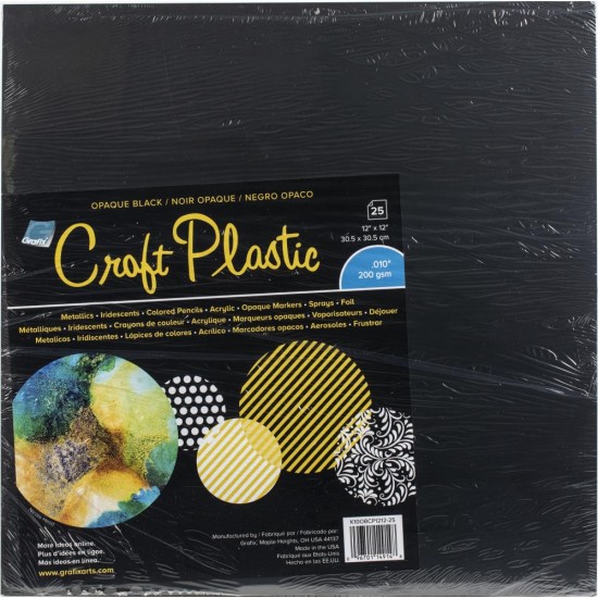  Grafix - Feuille «Plastic Craft» noire 25 pcs