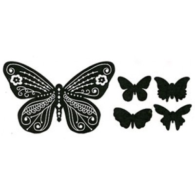 Stamp FX - Estampe «Beautiful Butterfly» 5 pcs