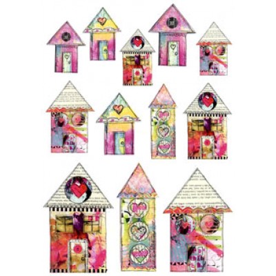 Scrap FX- Collage Paper «Happy Houses Mini» 1 feuille
