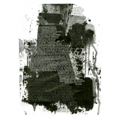 Scrap FX- Collage Paper «Black & White Text» 1 feuille