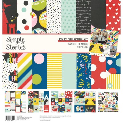  Simple Stories - Ensemble de papier «Say Cheese Magic » 12 "X12" recto-verso 12 feuilles / Pqt 