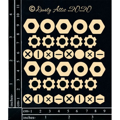 Dusty Attic - Chipboard «Layered Bolts»