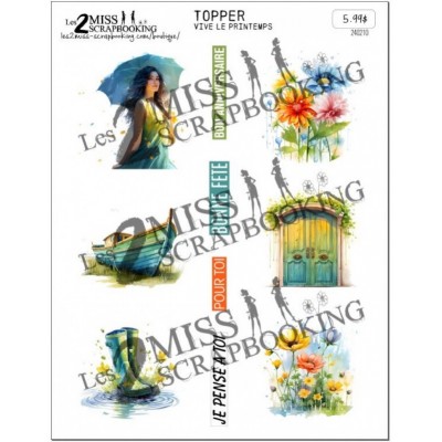 Les 2 Miss scrapbooking - Card Topper «Vive le printemps»