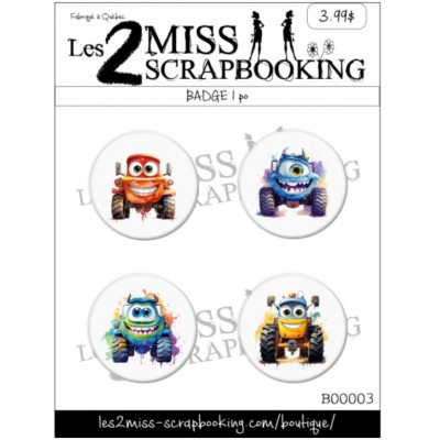 Les 2  Miss scrapbooking - badge «Monster Truck»