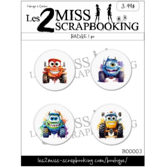 Les 2  Miss scrapbooking - badge «Monster Truck»