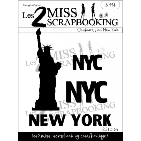 Les 2 Miss scrapbooking - Chipboard «Kit New York»