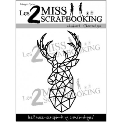 Les 2 Miss scrapbooking - Chipboard «Chevreuil Géo»