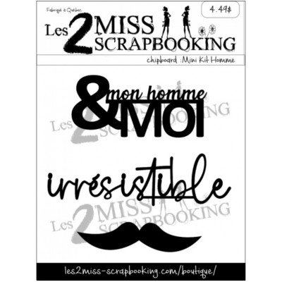  Les 2 Miss scrapbooking - Chipboard «Mini kit homme»