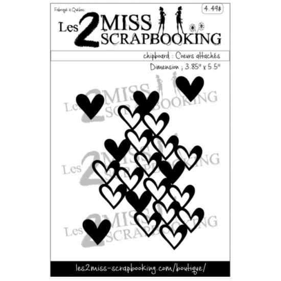 Les 2 Miss scrapbooking - Chipboard «Coeurs attachés» 