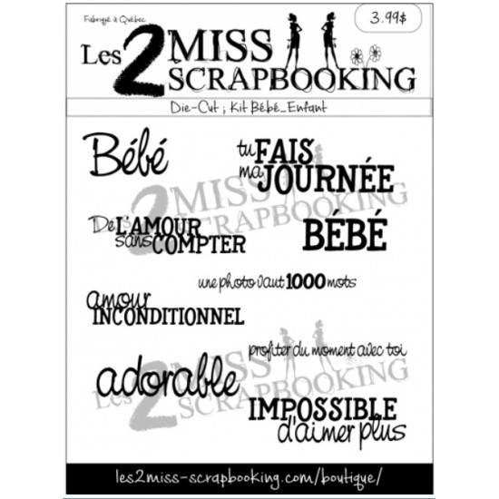 Les 2 Miss scrapbooking - Éphéméra «Kit Bébé / Enfant»