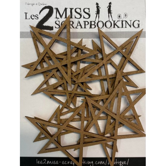 Les 2 Miss scrapbooking - Chipboard «Kit étoiles doodeling» 12 pcs