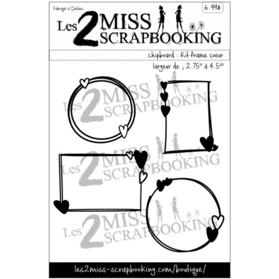 Les 2 Miss scrapbooking - Chipboard «Kit frame coeur»