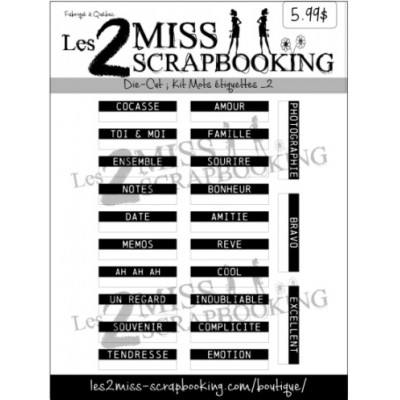 Les 2 Miss scrapbooking - Éphéméra «Kit mots étiquettes 2»