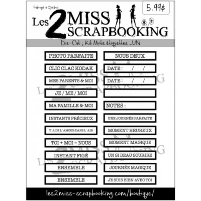 Les 2 Miss scrapbooking - Éphéméra «Kit mots étiquettes un»