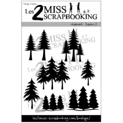  Les 2 Miss scrapbooking - Chipboard «Sapins 2»