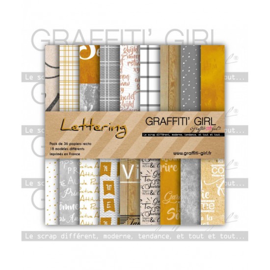 Graffiti Girl - Bloc de  papier «Lettering»  6" X 6"   36 feuilles