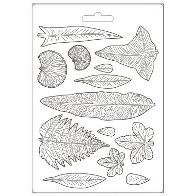 Stamperia - Moule «Stampo » modèle  «Leaves/Romantic Garden House» 6" X 8"