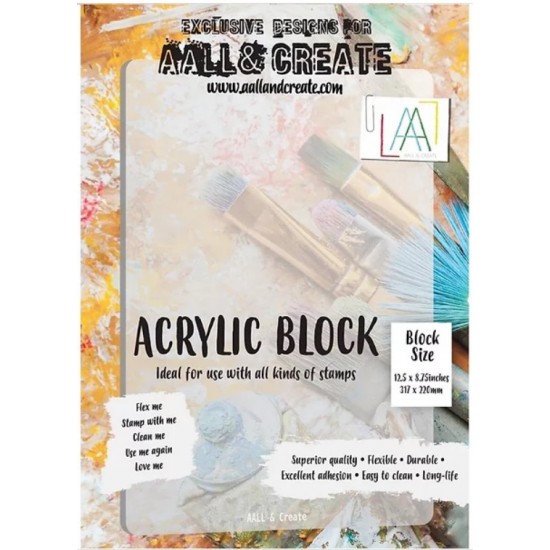 AALL & CREATE - Bloc transparent en acrylique 4" X 3"