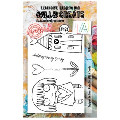 AALL & CREATE - Estampe «All Heart»  #493     4 pcs
