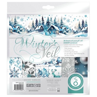 Tonic - bloc de papier collection «Winter Veil» 8 x 8" 36 feuilles