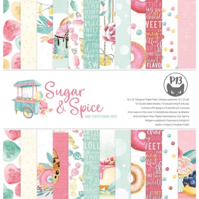 P13 - Bloc de papier «Sugar & Spice» 12" X 12" 12 pages