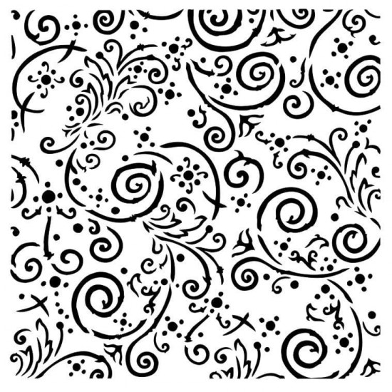 13Arts - Stencil «Swirls» 6" X 6"