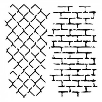 13Arts - Stencil «Brick and Wire» 6" X 6"