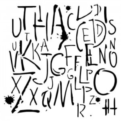 13Arts - Stencil «Big Letters» 6" X 6"