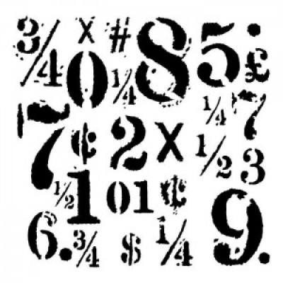 13Arts - Stencil «Big Numbers» 6" X 6"