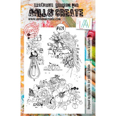 AALL & CREATE - Estampe set «Filaments & Feathers» #621