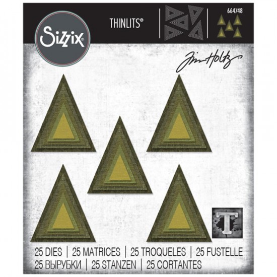 Sizzix - Thinlits Dies de Tim Holtz «Stacked Tiles Triangles» 25 pcs