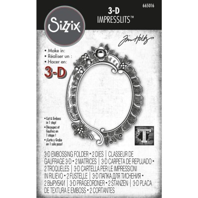 Sizzix - Plaque à embosser 3D de Tim Holtz «Floral Frame» 3" x 2.25"