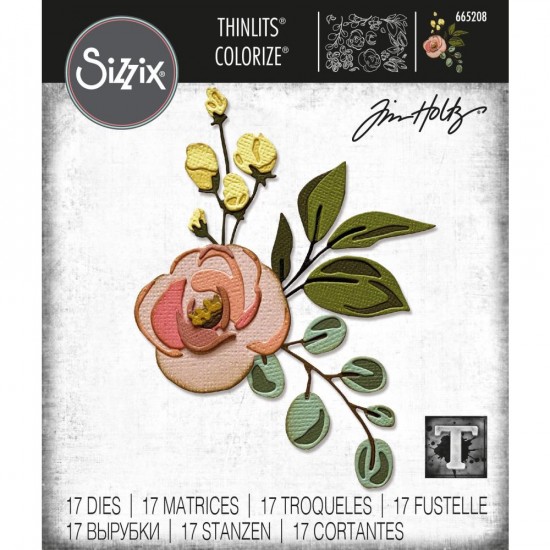 Sizzix - Thinlits Dies de Tim Holtz «Bloom Colorize» 17 pcs