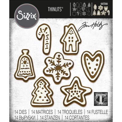 Sizzix - Thinlits Dies de Tim Holtz «Christmas Cookies» 14 pcs