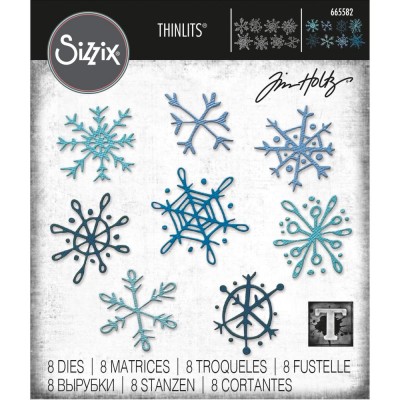 Sizzix - Thinlits Dies de Tim Holtz «Scribbly Snowflakes» 8 pcs   