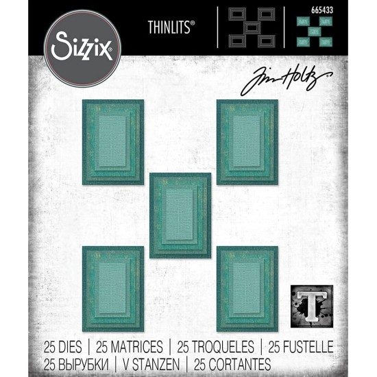 Sizzix - Thinlits Dies de Tim Holtz «Stacked Rectangles»  25 matrices   