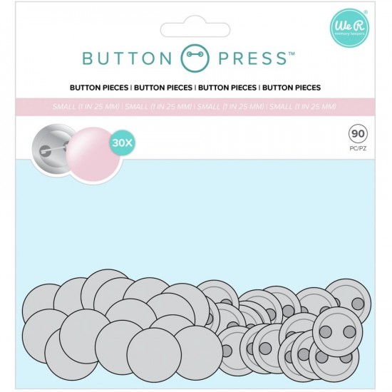 WE R Memory - «Button Press Refill Pack Small 25mm" 30 pièces 