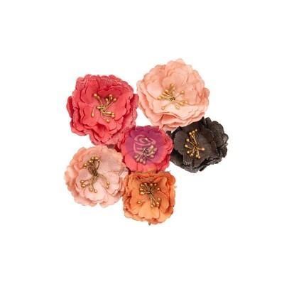 Prima Flowers - Collection Mulberry Paper «Strawberry Kisses / Strawberry Milkshake» 6 pièces