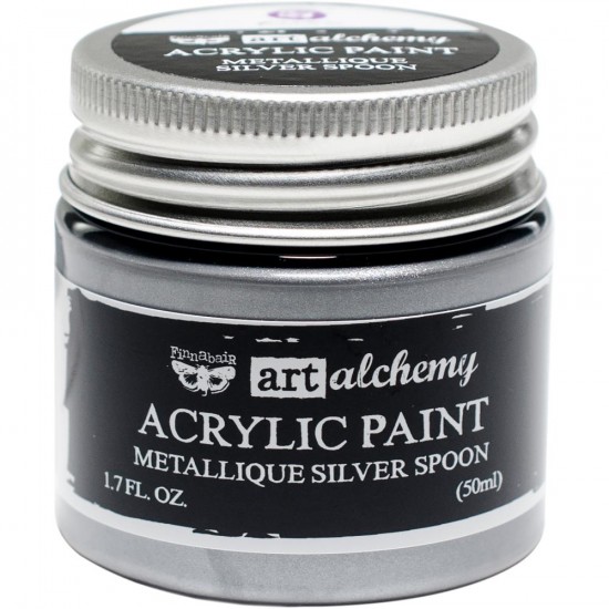 Finnabair Art Alchemy - Peinture acrylique «Métallique» couleur «Silver Spoon»  1.7 oz
