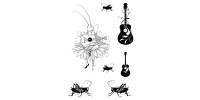 Pink Ink Designs - Ensemble «Wee Folkl» collection «The Guitarist» 7 pièces