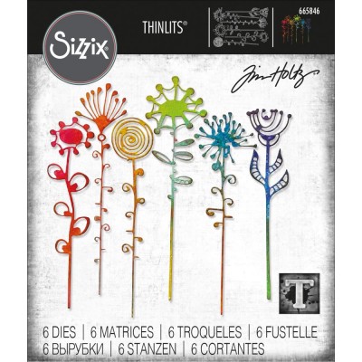 Sizzix - Thinlits Dies de Tim Holtz «Artsy Stems» 6 pcs