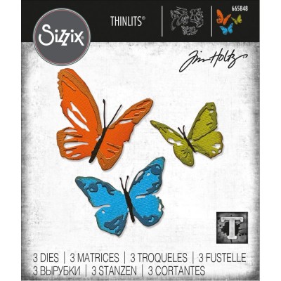 Sizzix - Thinlits Dies de Tim Holtz «Brushstrokes Butterflies» 3 pcs