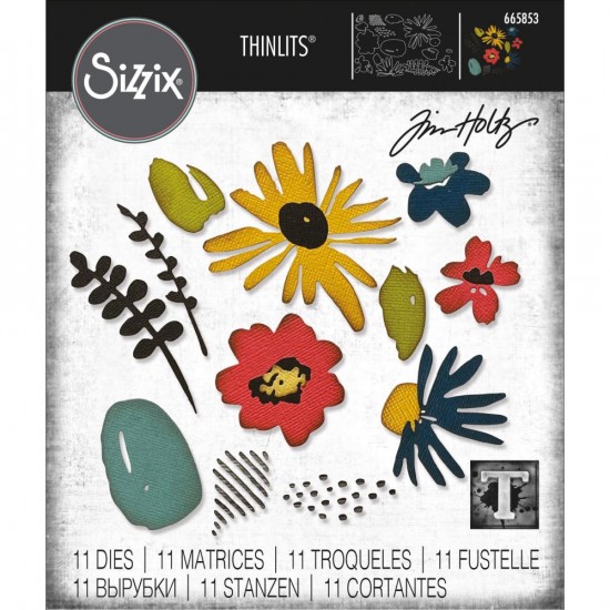 Sizzix - Thinlits Dies de Tim Holtz «Modern Floristry» 11pcs