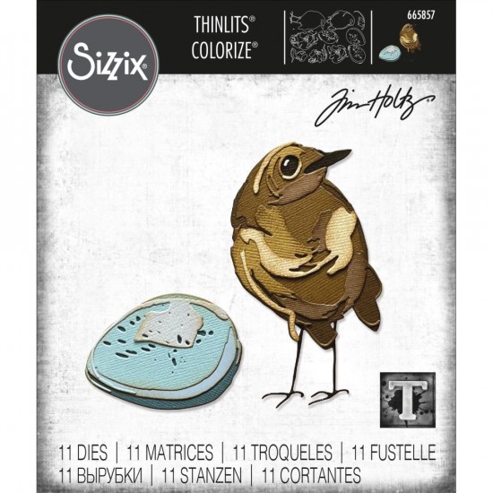 Sizzix - Thinlits Dies de Tim Holtz «Bird & Egg Colorize» 11 pcs